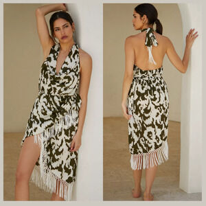 Anthropologie Fringed Wrap Cover-Up Dress - New XL